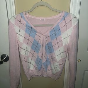 Brandy Melville John Galt Elizabeth Argyle Cardigan Pink